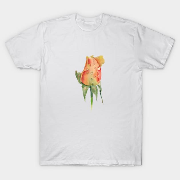 Yellow rose bud T-Shirt by InnaPatiutko